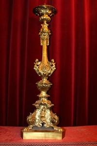 Pascal Candlestick. Weight 21 Kgs ! style baroque en Brass / Bronze / Gilt, Belgium 19th century