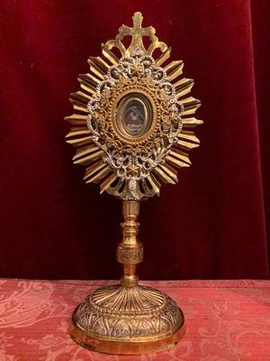 Reliquary - Relic Of The True Cross  style Baroque en Brass / Gilt / Silver Plated, Italy 18 th century ( Anno 1790 )