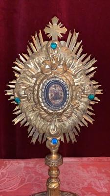 Reliquary - Relic Of The True Cross style Baroque en Brass / Gilt, Austria 18 th century ( Anno 1740 )