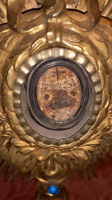 Reliquary - Relic Of The True Cross style Baroque en Brass / Gilt, Austria 18 th century ( Anno 1740 )