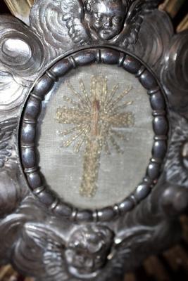 Reliquary  Relic Of The True Cross style Baroque en silver, 18 th century