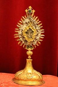 Reliquary / Relic Of The True Cross With Original Documentation style baroque en Brass, Italy 18 th century / 1750