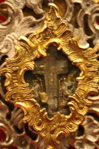 Reliquary / Relic Of The True Cross With Original Documentation style baroque en Brass, Italy 18 th century / 1750
