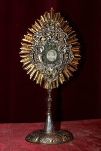 Reliquary Relic St. Anne style Baroque en Brass, Northern - Italy 18 th century