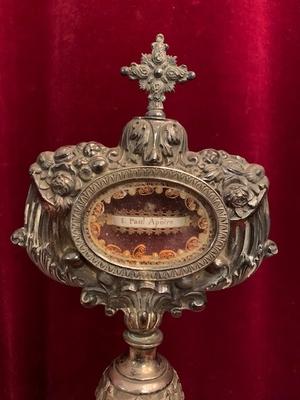 Reliquary St. Paul. style Baroque en full silver, France 19th century ( anno 1825 )