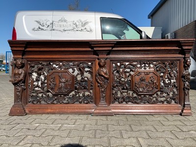 Extremely High Quality Fully Hand-Carved Communion-Rail style BAROQUE-ROCOCO en Wood Oak, Belgium 18th century