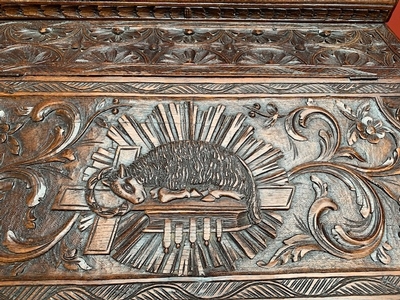 Sacristy - Cabinet Imaginations Agnus Dei St. Peter & St. Paul style Baroque en Fully hand - carved Oak wood, Belgium 18 th century