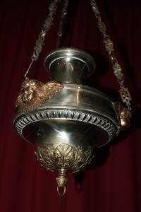 Sanctuary Lamp style Baroque en Brass / Gilt / Plated , Belgium 19th century