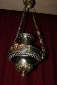 Sanctuary Lamp style Baroque en Brass / Gilt / Plated , Belgium 19th century
