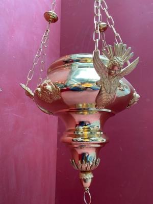 Sanctuary Lamp style Baroque en Brass / Bronze / Polished and Varnished, France 19 th century ( Anno 1850 )