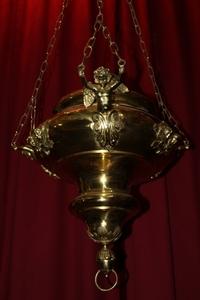 Sanctuary Lamp style baroque en Brass / Bronze , France 19th century
