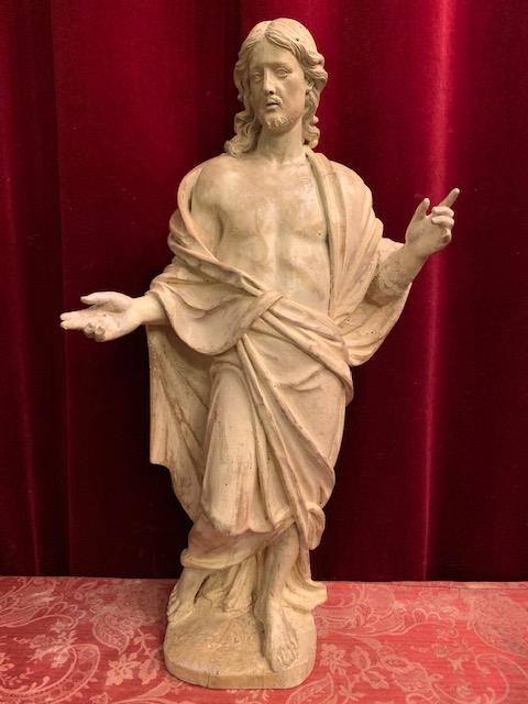 1 Baroque Sculpture Christ Fully Hand - Carved Wood