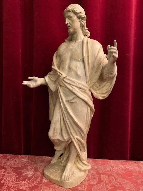 1 Baroque Sculpture Christ Fully Hand - Carved Wood