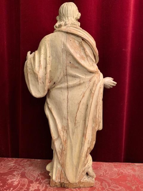 1 Baroque Sculpture Christ Fully Hand - Carved Wood