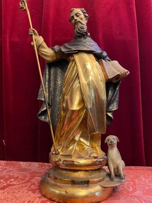 St. Dominic style Baroque en hand-carved wood polychrome, Spain 17 th century