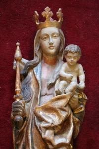 St. Mary With Child style baroque en wood polychrome, Southern Germany 20th century
