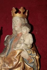 St. Mary With Child style baroque en wood polychrome, Southern Germany 20th century