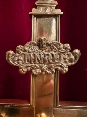 Altar - Cross style Baroque - Style en Bronze / Polished and Varnished, Belgium  19 th century ( Anno 1865 )