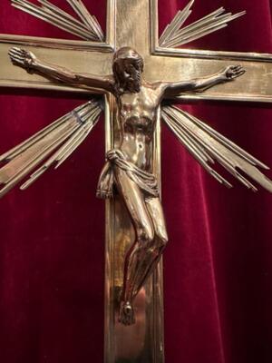 Altar - Cross style Baroque - Style en Brass / Bronze , Belgium  19 th century ( Anno 1835 )