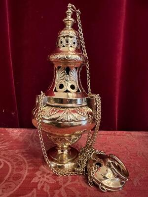 Censer  style Baroque - Style en Brass / Bronze / Polished and Varnished, Belgium  19 th century ( Anno 1865 )