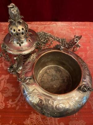 Censer Full Silver style BAROQUE-STYLE en Full - Silver, Belgium 19 th century ( Anno 1810 )