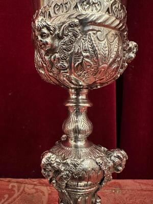 Chalice style Baroque - Style en Full Silver Polished and Varnished, Italy 18 th century