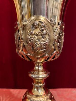 Chalice style BAROQUE-STYLE  en Full - Silver / 3 Silver Marks / Polished Varnished, France 19 th century ( Anno 1850 )