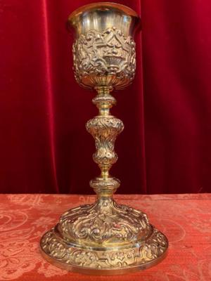 Chalice By : Lambotte  style Baroque - Style en Full - Silver,  (Liège) Belgium 19 th century