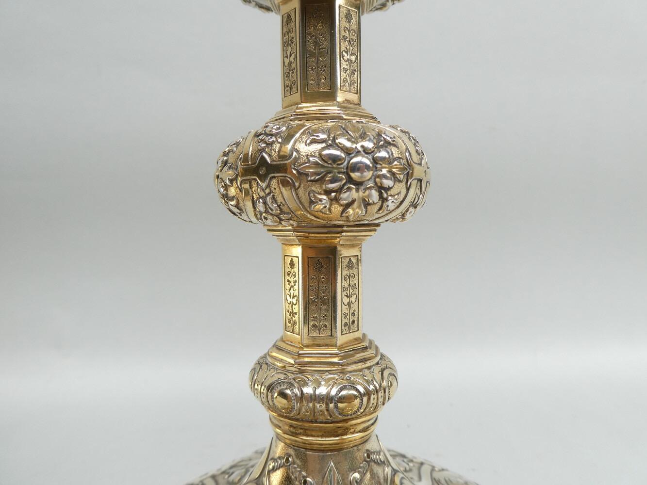 1 Baroque - Style Chalice With Original Case Paten & Spoon.