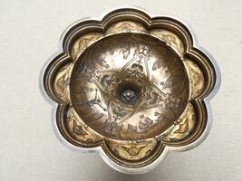 1 Baroque - Style Chalice With Original Case Paten & Spoon.