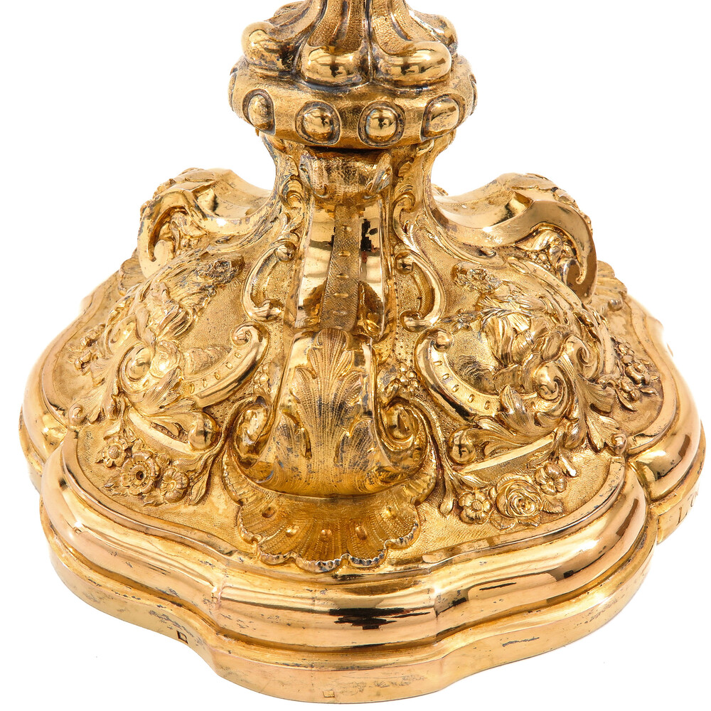 1 Baroque - Style Chalice With Original Paten & Spoon.