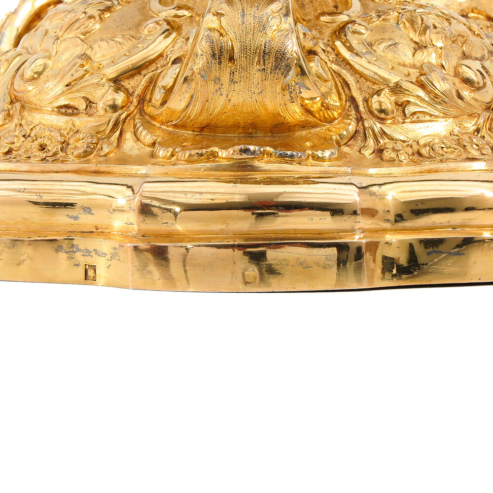 1 Baroque - Style Chalice With Original Paten & Spoon.