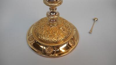 Chalice With Original Paten & Spoon.. style Baroque - Style en Full - Silver Gilt, Belgium 19 th century