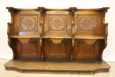 Choir Seats  style Baroque - Style en Oak wood, Belgium  19 th century