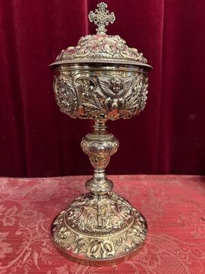 Ciborium  style Baroque - Style en Full - Silver / Silver Marks Present, Belgium  19 th century ( Anno 1835 )