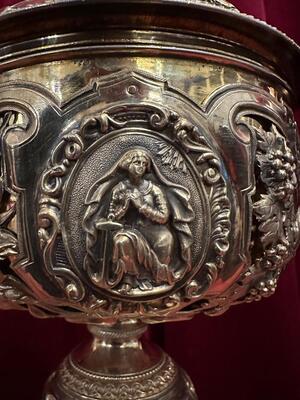 Ciborium  style Baroque - Style en Full - Silver / Silver Marks Present, Belgium  19 th century ( Anno 1835 )