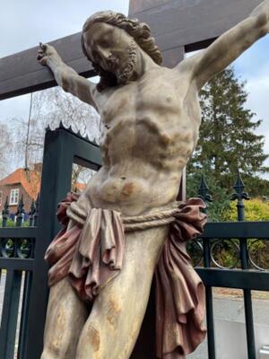Exceptional Life Size Corpus Christ style Baroque - Style en Hand - Carved Wood , Belgium  18 th century