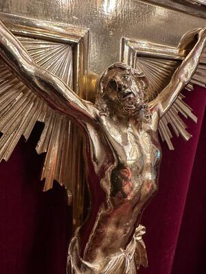 Exceptional Processional Cross style Baroque - Style en Bronze / Polished and Varnished, France 19 th century ( Anno 1851 )