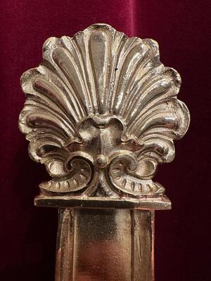 Exceptional Processional Cross style Baroque - Style en Bronze / Polished and Varnished, France 19 th century ( Anno 1851 )