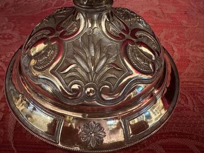 Large Ciborium style Baroque - Style en Full - Silver / Silver Marks Present, France 19 th century ( Anno 1820 )