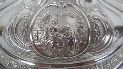 Monstrance  style Baroque - Style en Full - Silver / Glass / Stones, Belgium 18 th century