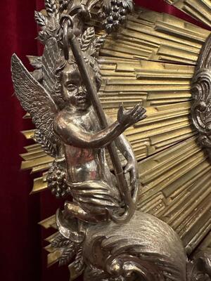 Monstrance  style Baroque - Style en Mainly Full - Silver / Stones, Belgium  18 th century ( Anno 1790 )