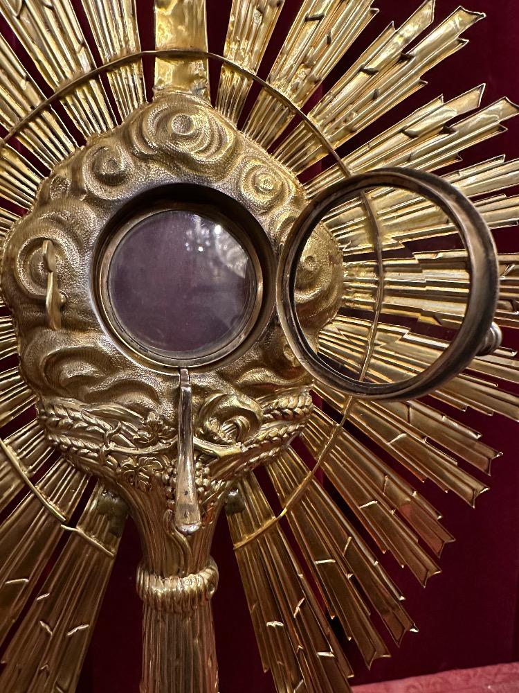 1 Baroque - Style Monstrance. Full Silver. With Original Lunula