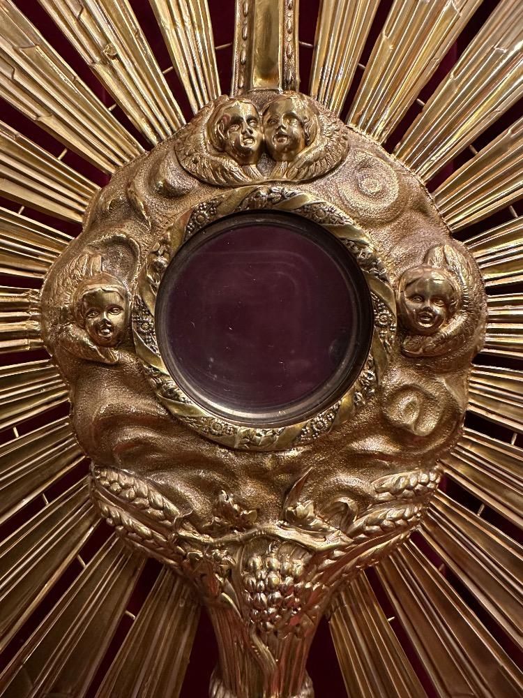 1 Baroque - Style Monstrance. Full Silver. With Original Lunula