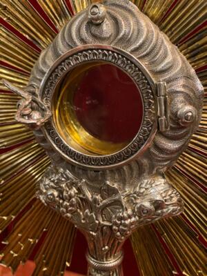 Monstrance H 54 Cm style Baroque - Style en Full - Silver / Polished and Varnished / Silver Marks Present, France 18 th century