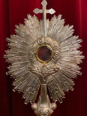 Monstrance H 74 Cm. style Baroque - Style en Full - Silver / Polished and Varnished / Silver Marks Present, France 18 th century