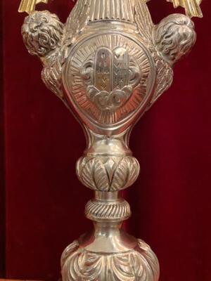 Monstrance H 76 Cm style Baroque - Style en Full - Silver / Polished and Varnished / Silver Marks Present, France 18 th century