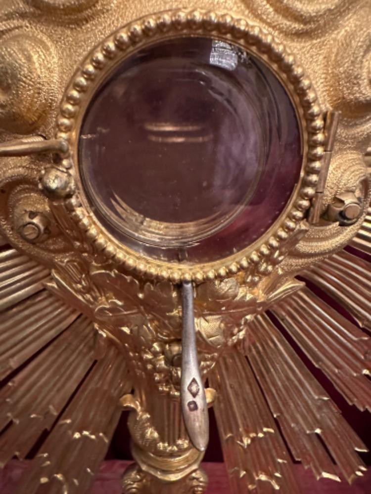 1 Baroque - Style Monstrance With Original Case & Silver Lunula