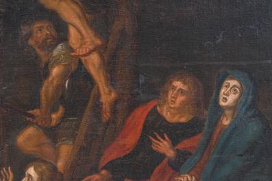 1 Baroque - Style Painting Golgotha - Scene