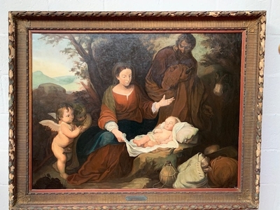 1 Baroque - Style Painting Nativity  Signed: Murillo